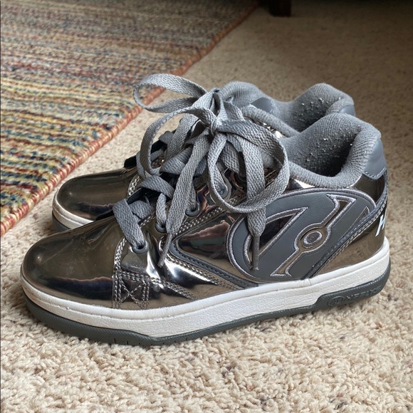 Kids Metallic Gray Sneakers - Picture 1 of 9
